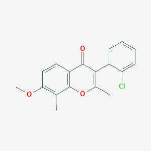 molecular formula C18H15ClO3 B3957866 3-(2-chlorophenyl)-7-methoxy-2,8-dimethyl-4H-chromen-4-one 