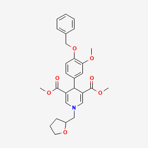 molecular formula C28H31NO7 B3957868 dimethyl 4-[4-(benzyloxy)-3-methoxyphenyl]-1-(tetrahydro-2-furanylmethyl)-1,4-dihydro-3,5-pyridinedicarboxylate 