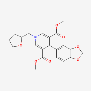 molecular formula C21H23NO7 B3957869 dimethyl 4-(1,3-benzodioxol-5-yl)-1-(tetrahydro-2-furanylmethyl)-1,4-dihydro-3,5-pyridinedicarboxylate 