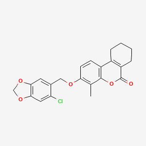 3-[(6-chloro-1,3-benzodioxol-5-yl)methoxy]-4-methyl-7,8,9,10-tetrahydro-6H-benzo[c]chromen-6-one