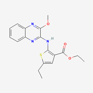 molecular formula C18H19N3O3S B3957902 ethyl 5-ethyl-2-[(3-methoxy-2-quinoxalinyl)amino]-3-thiophenecarboxylate 