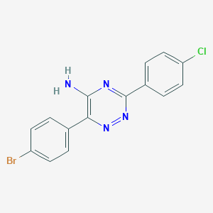 molecular formula C15H10BrClN4 B395791 6-(4-Bromophenyl)-3-(4-chlorophenyl)-1,2,4-triazin-5-amine 