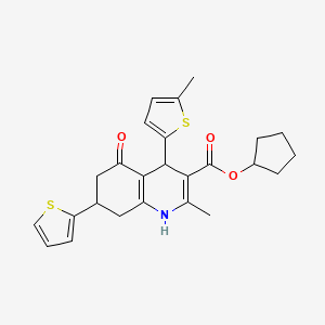 cyclopentyl 2-methyl-4-(5-methyl-2-thienyl)-5-oxo-7-(2-thienyl)-1,4,5,6,7,8-hexahydro-3-quinolinecarboxylate