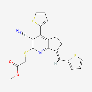 methyl {[3-cyano-4-(2-thienyl)-7-(2-thienylmethylene)-6,7-dihydro-5H-cyclopenta[b]pyridin-2-yl]thio}acetate