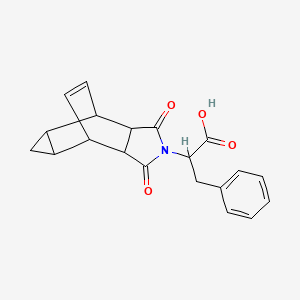 molecular formula C20H19NO4 B3957948 2-(3,5-dioxo-4-azatetracyclo[5.3.2.0~2,6~.0~8,10~]dodec-11-en-4-yl)-3-phenylpropanoic acid 