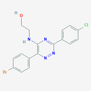 molecular formula C17H14BrClN4O B395795 2-{[6-(4-Bromophenyl)-3-(4-chlorophenyl)-1,2,4-triazin-5-yl]amino}ethanol 