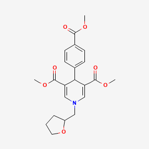 molecular formula C22H25NO7 B3957967 dimethyl 4-[4-(methoxycarbonyl)phenyl]-1-(tetrahydro-2-furanylmethyl)-1,4-dihydro-3,5-pyridinedicarboxylate 