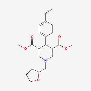 molecular formula C22H27NO5 B3957974 dimethyl 4-(4-ethylphenyl)-1-(tetrahydro-2-furanylmethyl)-1,4-dihydro-3,5-pyridinedicarboxylate 