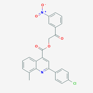 molecular formula C25H17ClN2O5 B3957980 2-(3-nitrophenyl)-2-oxoethyl 2-(4-chlorophenyl)-8-methyl-4-quinolinecarboxylate CAS No. 355420-59-6