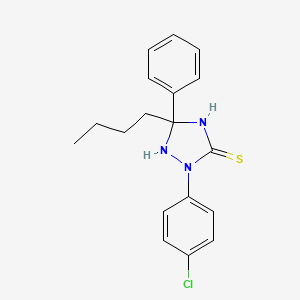 molecular formula C18H20ClN3S B3957989 5-butyl-2-(4-chlorophenyl)-5-phenyl-1,2,4-triazolidine-3-thione 