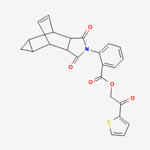 molecular formula C24H19NO5S B3958003 2-oxo-2-(2-thienyl)ethyl 2-(3,5-dioxo-4-azatetracyclo[5.3.2.0~2,6~.0~8,10~]dodec-11-en-4-yl)benzoate 
