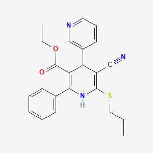molecular formula C23H23N3O2S B3958015 ethyl 5'-cyano-2'-phenyl-6'-(propylthio)-1',4'-dihydro-3,4'-bipyridine-3'-carboxylate 