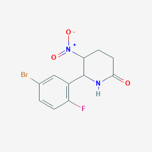molecular formula C11H10BrFN2O3 B3958024 6-(5-bromo-2-fluorophenyl)-5-nitro-2-piperidinone 