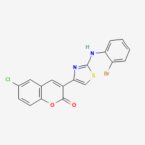 molecular formula C18H10BrClN2O2S B3958029 3-{2-[(2-bromophenyl)amino]-1,3-thiazol-4-yl}-6-chloro-2H-chromen-2-one 