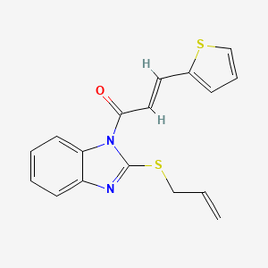molecular formula C17H14N2OS2 B3958036 2-(allylthio)-1-[3-(2-thienyl)acryloyl]-1H-benzimidazole 