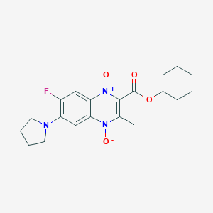 molecular formula C20H24FN3O4 B395804 Cyclohexyl 7-fluoro-3-methyl-4-oxido-1-oxo-6-pyrrolidin-1-ylquinoxalin-1-ium-2-carboxylate 