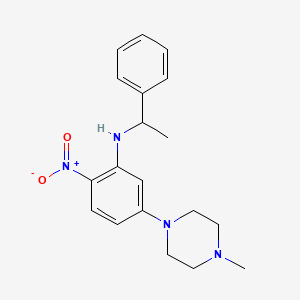 molecular formula C19H24N4O2 B3958048 5-(4-methyl-1-piperazinyl)-2-nitro-N-(1-phenylethyl)aniline 