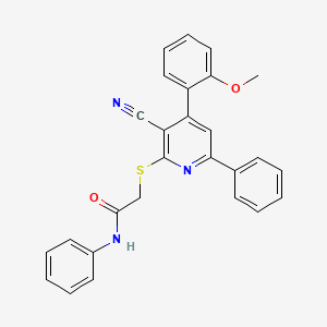 2-{[3-cyano-4-(2-methoxyphenyl)-6-phenyl-2-pyridinyl]thio}-N-phenylacetamide