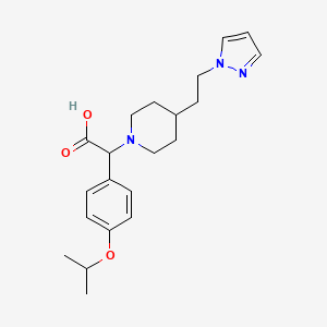 molecular formula C21H29N3O3 B3958072 (4-isopropoxyphenyl){4-[2-(1H-pyrazol-1-yl)ethyl]piperidin-1-yl}acetic acid 