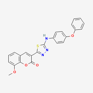 molecular formula C24H17N3O4S B3958075 8-methoxy-3-{5-[(4-phenoxyphenyl)amino]-1,3,4-thiadiazol-2-yl}-2H-chromen-2-one 