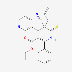 molecular formula C23H21N3O2S B3958076 ethyl 5'-allyl-5'-cyano-2'-phenyl-6'-thioxo-1',4',5',6'-tetrahydro-3,4'-bipyridine-3'-carboxylate 