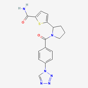 molecular formula C17H16N6O2S B3958085 5-{1-[4-(1H-tetrazol-1-yl)benzoyl]-2-pyrrolidinyl}-2-thiophenecarboxamide 