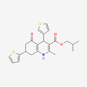 molecular formula C23H25NO3S2 B3958088 isobutyl 2-methyl-5-oxo-7-(2-thienyl)-4-(3-thienyl)-1,4,5,6,7,8-hexahydro-3-quinolinecarboxylate 