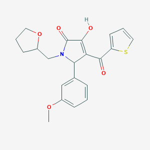 molecular formula C21H21NO5S B395810 4-hydroxy-2-(3-methoxyphenyl)-1-(oxolan-2-ylmethyl)-3-(thiophene-2-carbonyl)-2H-pyrrol-5-one CAS No. 489425-23-2