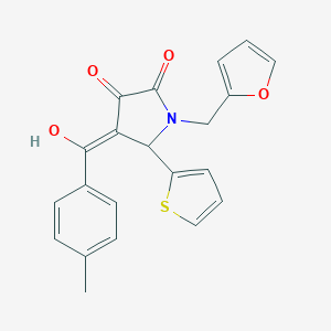 molecular formula C21H17NO4S B395811 1-(2-furylmethyl)-3-hydroxy-4-(4-methylbenzoyl)-5-(2-thienyl)-1,5-dihydro-2H-pyrrol-2-one 