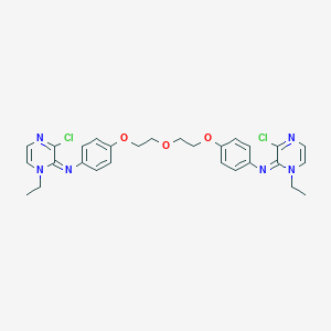 molecular formula C28H30Cl2N6O3 B395814 N-(3-chloro-1-ethyl-2(1H)-pyrazinylidene)-N-{4-[2-(2-{4-[(3-chloro-1-ethyl-2(1H)-pyrazinylidene)amino]phenoxy}ethoxy)ethoxy]phenyl}amine 
