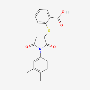 2-{[1-(3,4-dimethylphenyl)-2,5-dioxo-3-pyrrolidinyl]thio}benzoic acid