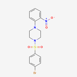 molecular formula C16H16BrN3O4S B3958166 1-[(4-bromophenyl)sulfonyl]-4-(2-nitrophenyl)piperazine 