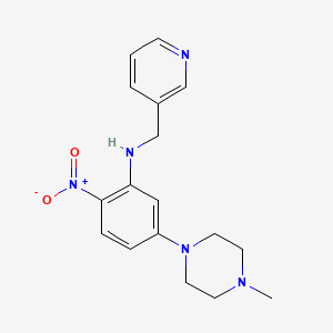 molecular formula C17H21N5O2 B3958180 5-(4-methyl-1-piperazinyl)-2-nitro-N-(3-pyridinylmethyl)aniline 