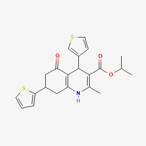 molecular formula C22H23NO3S2 B3958181 isopropyl 2-methyl-5-oxo-7-(2-thienyl)-4-(3-thienyl)-1,4,5,6,7,8-hexahydro-3-quinolinecarboxylate 