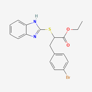 molecular formula C18H17BrN2O2S B3958189 ethyl 2-(1H-benzimidazol-2-ylthio)-3-(4-bromophenyl)propanoate 