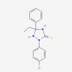 molecular formula C16H16ClN3S B3958197 2-(4-chlorophenyl)-5-ethyl-5-phenyl-1,2,4-triazolidine-3-thione 