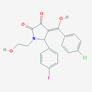 molecular formula C19H15ClFNO4 B395821 4-(4-chlorobenzoyl)-5-(4-fluorophenyl)-3-hydroxy-1-(2-hydroxyethyl)-1,5-dihydro-2H-pyrrol-2-one 