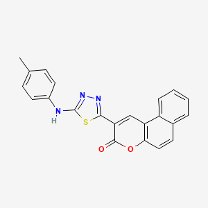 molecular formula C22H15N3O2S B3958228 2-{5-[(4-methylphenyl)amino]-1,3,4-thiadiazol-2-yl}-3H-benzo[f]chromen-3-one 