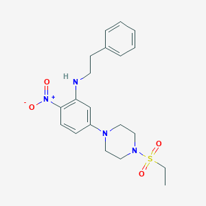 molecular formula C20H26N4O4S B3958243 5-[4-(ethylsulfonyl)-1-piperazinyl]-2-nitro-N-(2-phenylethyl)aniline 