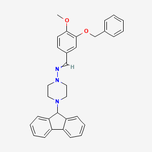 N-[3-(benzyloxy)-4-methoxybenzylidene]-4-(9H-fluoren-9-yl)-1-piperazinamine