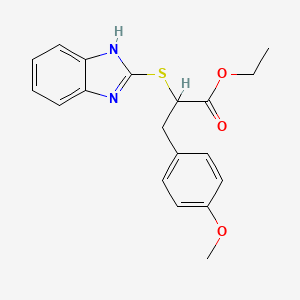 molecular formula C19H20N2O3S B3958262 ethyl 2-(1H-benzimidazol-2-ylthio)-3-(4-methoxyphenyl)propanoate 