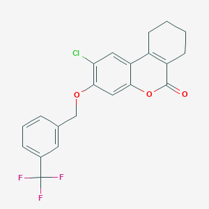 molecular formula C21H16ClF3O3 B3958263 2-chloro-3-{[3-(trifluoromethyl)benzyl]oxy}-7,8,9,10-tetrahydro-6H-benzo[c]chromen-6-one 