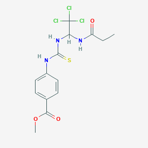 molecular formula C14H16Cl3N3O3S B3958273 methyl 4-[({[2,2,2-trichloro-1-(propionylamino)ethyl]amino}carbonothioyl)amino]benzoate 