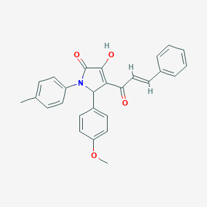 molecular formula C27H23NO4 B395828 4-cinnamoyl-3-hydroxy-5-(4-methoxyphenyl)-1-(4-methylphenyl)-1,5-dihydro-2H-pyrrol-2-one CAS No. 488804-51-9