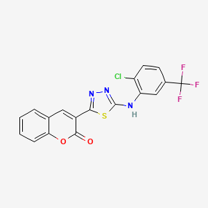 molecular formula C18H9ClF3N3O2S B3958286 3-(5-{[2-chloro-5-(trifluoromethyl)phenyl]amino}-1,3,4-thiadiazol-2-yl)-2H-chromen-2-one 