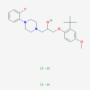 molecular formula C24H35Cl2FN2O3 B3958288 1-(2-tert-butyl-4-methoxyphenoxy)-3-[4-(2-fluorophenyl)-1-piperazinyl]-2-propanol dihydrochloride 