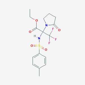 molecular formula C16H19F3N2O5S B395829 Ethyl 3,3,3-trifluoro-2-{[(4-methylphenyl)sulfonyl]amino}-2-(2-oxo-1-pyrrolidinyl)propanoate 