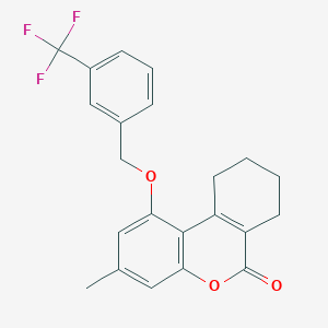 molecular formula C22H19F3O3 B3958295 3-methyl-1-{[3-(trifluoromethyl)benzyl]oxy}-7,8,9,10-tetrahydro-6H-benzo[c]chromen-6-one 