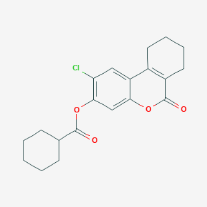 molecular formula C20H21ClO4 B3958299 2-chloro-6-oxo-7,8,9,10-tetrahydro-6H-benzo[c]chromen-3-yl cyclohexanecarboxylate 