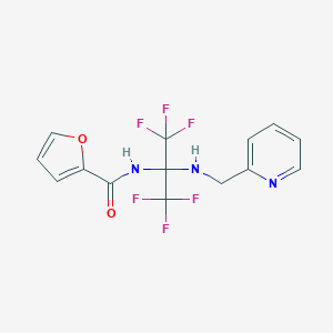 molecular formula C14H11F6N3O2 B395830 N-[2,2,2-trifluoro-1-[(2-pyridinylmethyl)amino]-1-(trifluoromethyl)ethyl]-2-furamide CAS No. 352316-57-5